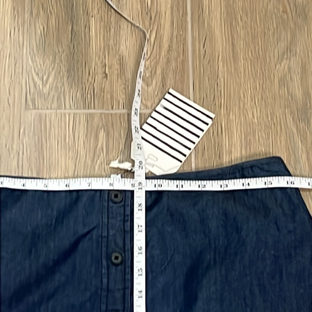 Reed Brand Women’s Jean Skirt Button Up NWT Dark Blue Mini Midi Shirttail Cotton - Picture 9 of 11